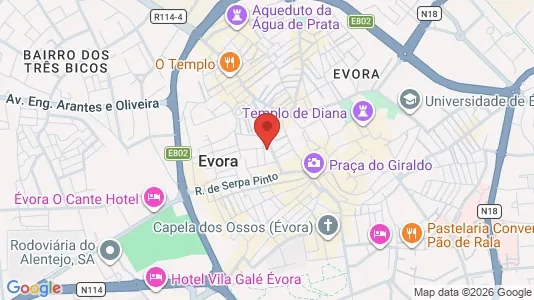Apartments for rent i Évora - kort over placeringen