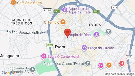 Apartments for rent i Évora - kort over placeringen
