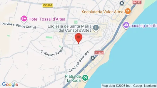 Apartments for rent i Altea - kort over placeringen