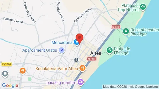 Apartments for rent i Altea - kort over placeringen