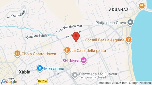 Apartments for rent i Jávea/Xàbia - kort over placeringen