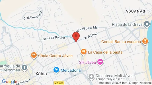 Apartments for rent i Jávea/Xàbia - kort over placeringen