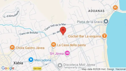Apartments for rent i Jávea/Xàbia - kort over placeringen