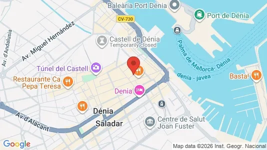 Apartments for rent i Dénia - kort over placeringen