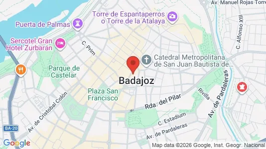 Apartments for rent i Badajoz - kort over placeringen