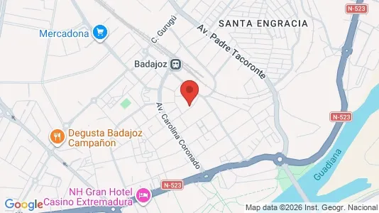 Apartments for rent i Badajoz - kort over placeringen