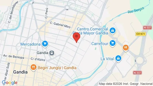 Apartments for rent i Gandia - kort over placeringen