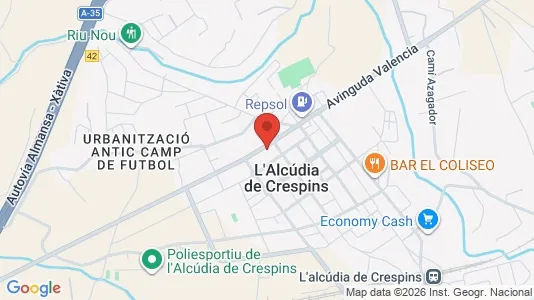 Apartments for rent i L'Alcúdia de Crespins - kort over placeringen