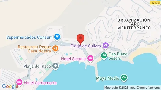 Apartments for rent i Cullera - kort over placeringen