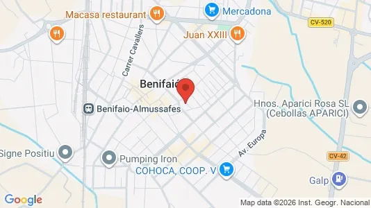 Apartments for rent i Benifaió - kort over placeringen