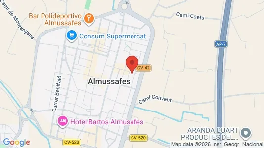 Apartments for rent i Almussafes - kort over placeringen