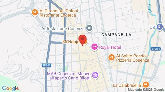Apartments for rent i Cosenza - kort over placeringen