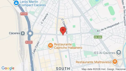 Apartments for rent i Cáceres - kort over placeringen