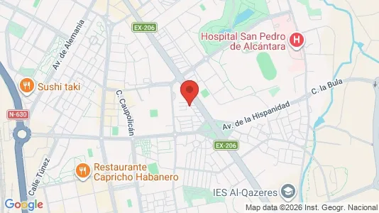 Apartments for rent i Cáceres - kort over placeringen