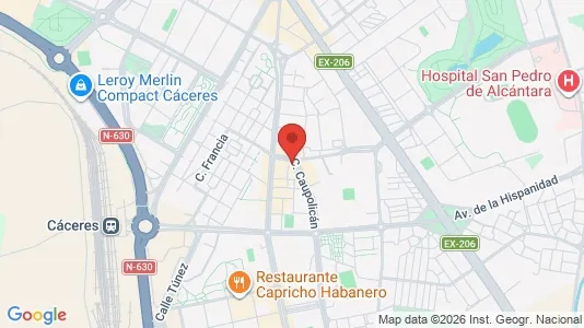 Apartments for rent i Cáceres - kort over placeringen