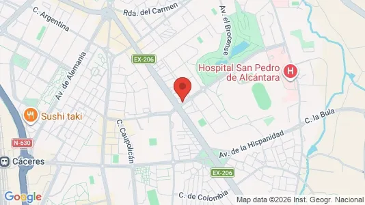 Apartments for rent i Cáceres - kort over placeringen