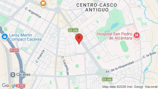 Apartments for rent i Cáceres - kort over placeringen