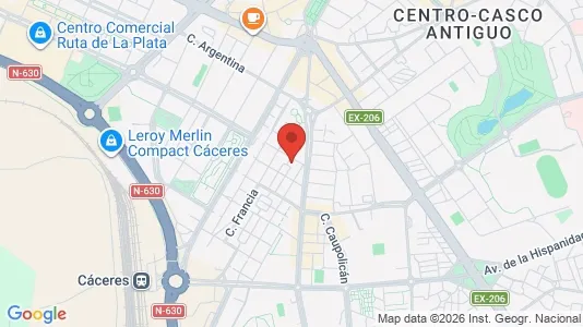 Apartments for rent i Cáceres - kort over placeringen