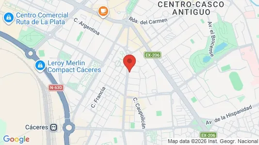 Apartments for rent i Cáceres - kort over placeringen