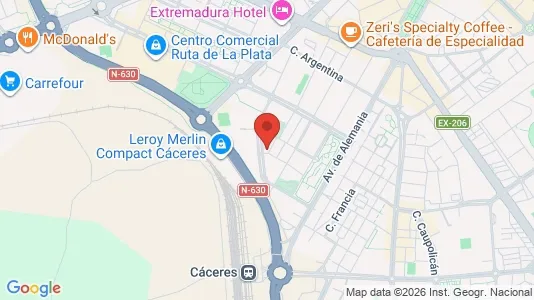 Apartments for rent i Cáceres - kort over placeringen