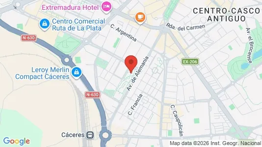 Apartments for rent i Cáceres - kort over placeringen