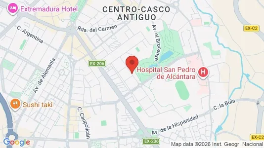 Apartments for rent i Cáceres - kort over placeringen