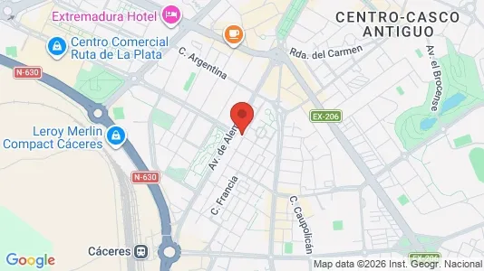 Apartments for rent i Cáceres - kort over placeringen