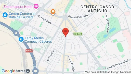 Apartments for rent i Cáceres - kort over placeringen