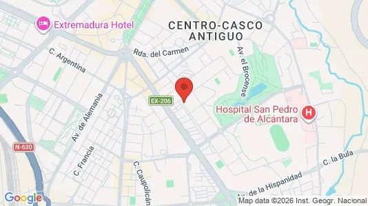 Apartments for rent i Cáceres - kort over placeringen