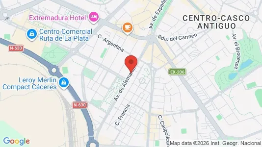 Apartments for rent i Cáceres - kort over placeringen