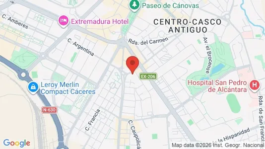 Apartments for rent i Cáceres - kort over placeringen