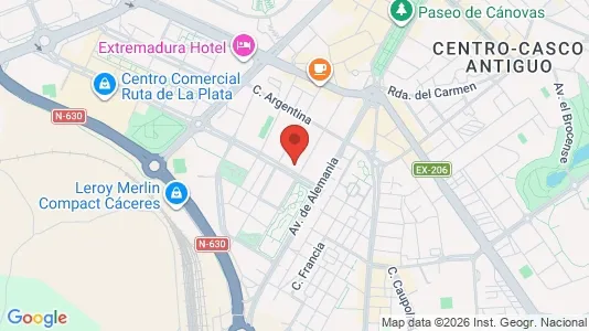 Apartments for rent i Cáceres - kort over placeringen