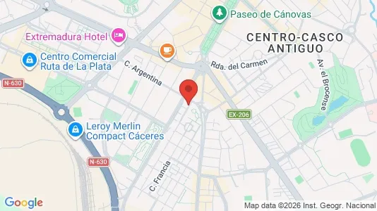 Apartments for rent i Cáceres - kort over placeringen