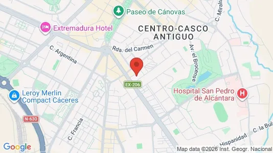 Apartments for rent i Cáceres - kort over placeringen