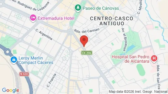 Apartments for rent i Cáceres - kort over placeringen
