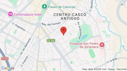 Apartments for rent i Cáceres - kort over placeringen