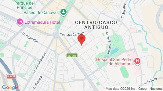 Apartments for rent i Cáceres - kort over placeringen
