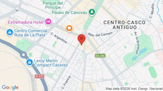 Apartments for rent i Cáceres - kort over placeringen