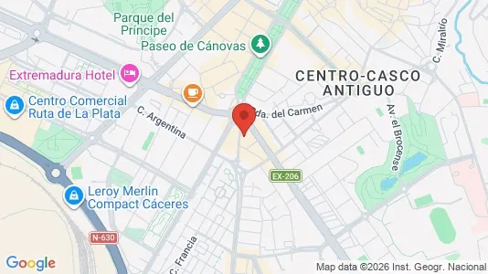 Apartments for rent i Cáceres - kort over placeringen
