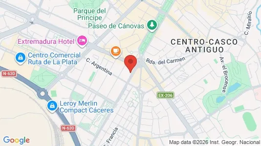 Apartments for rent i Cáceres - kort over placeringen