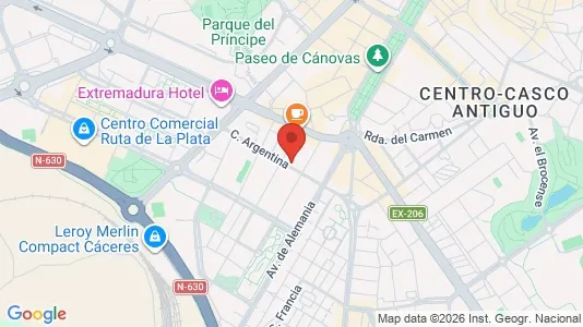 Apartments for rent i Cáceres - kort over placeringen