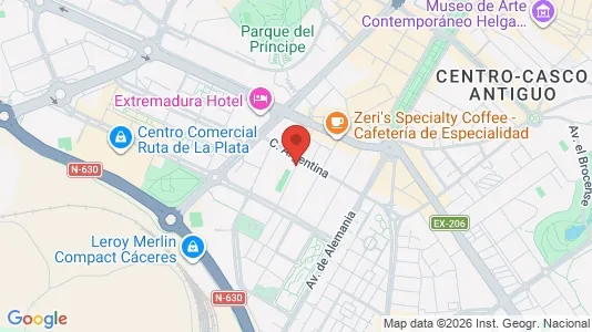 Apartments for rent i Cáceres - kort over placeringen
