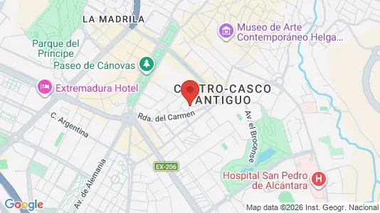 Apartments for rent i Cáceres - kort over placeringen