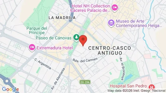 Apartments for rent i Cáceres - kort over placeringen