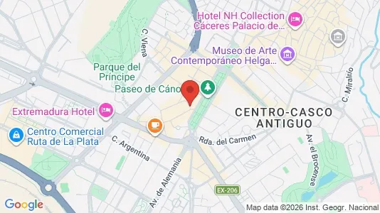Apartments for rent i Cáceres - kort over placeringen