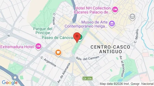 Apartments for rent i Cáceres - kort over placeringen
