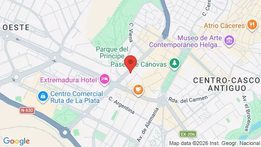 Apartments for rent i Cáceres - kort over placeringen