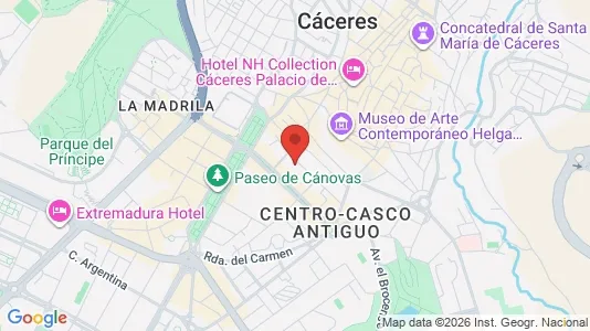Apartments for rent i Cáceres - kort over placeringen