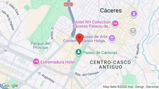 Apartments for rent i Cáceres - kort over placeringen