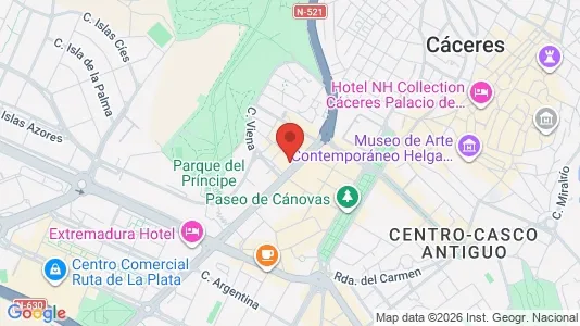 Apartments for rent i Cáceres - kort over placeringen